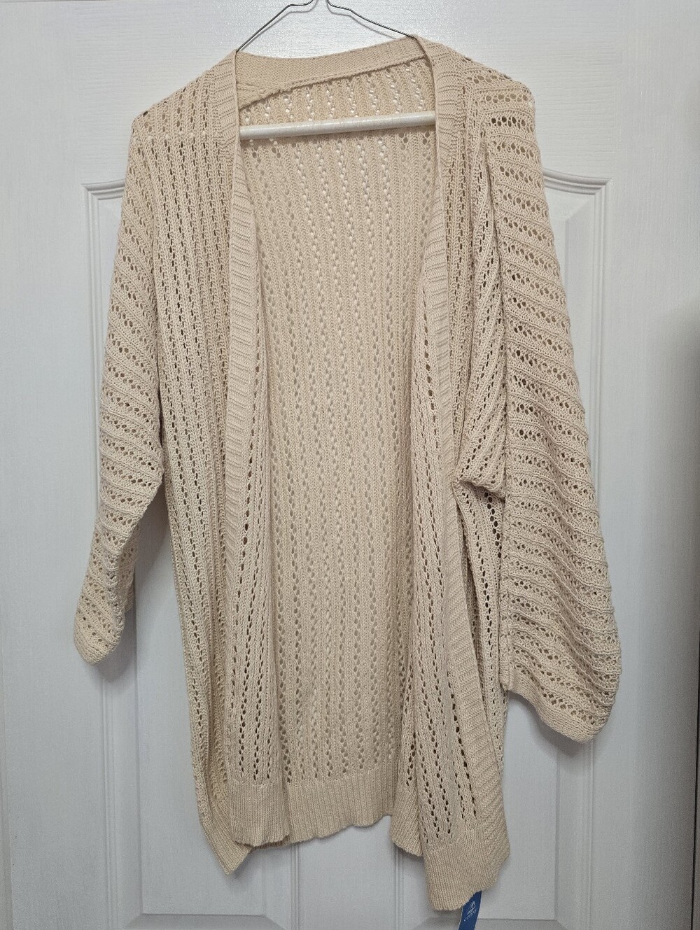 Cupshe Openfront Light Beige Knit Cardigan - size Large